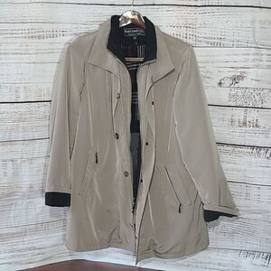 Fleet Street Beige Storm Trench Coat L with removable liner